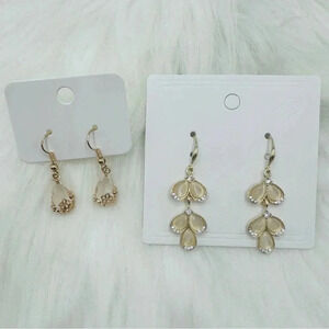 The Hazel Drop and Faux Crystal Water Drop Duo Bundle Earrings